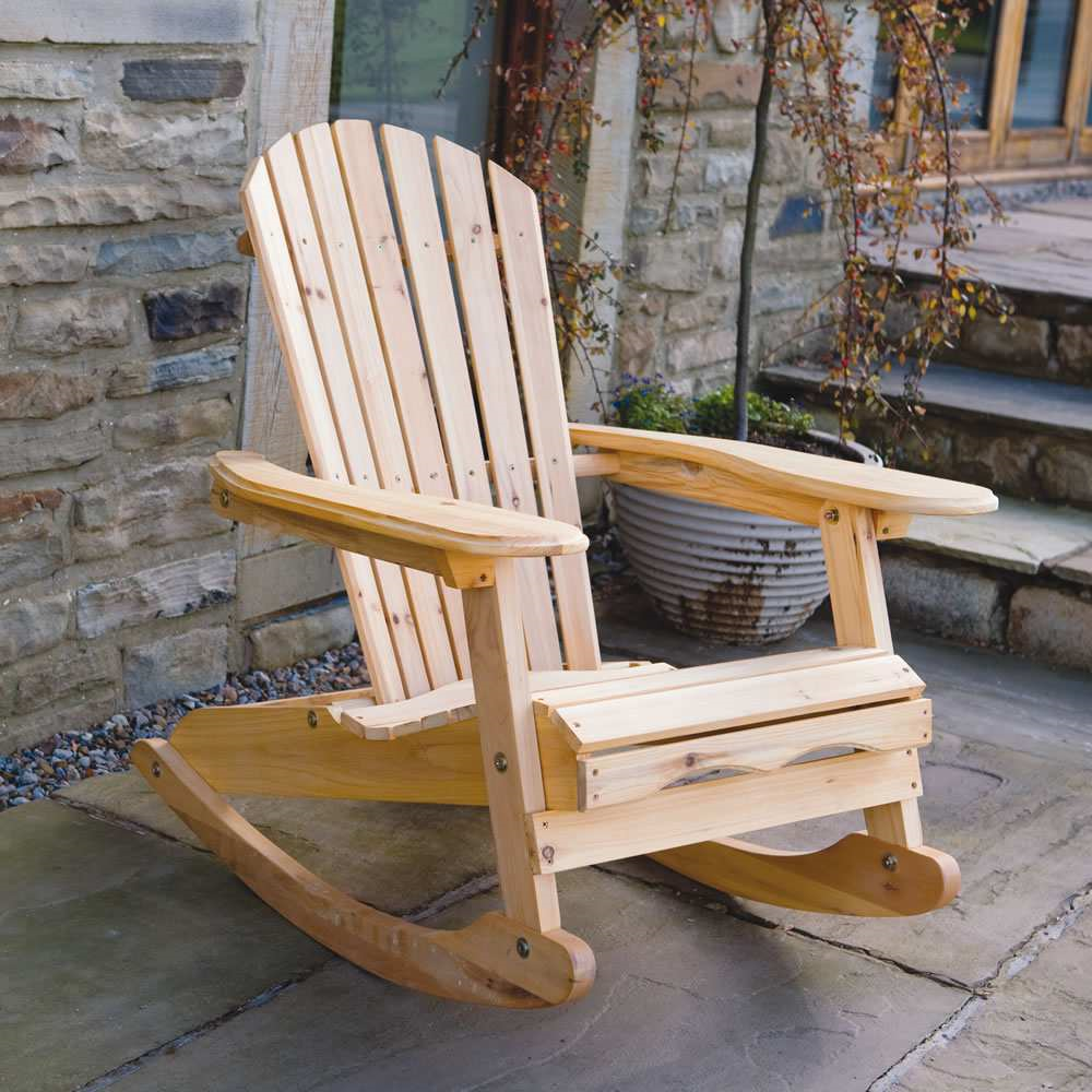 Bowland Adirondack Wooden Rocking Chair for Garden or Patio - Bowland Adirondack Wooden Rocking Chair for Garden or Patio